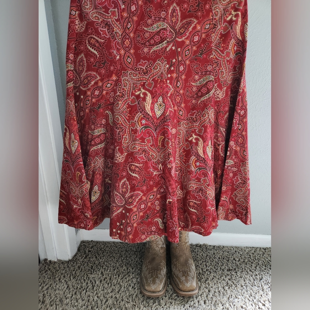 Paisley Red Skirt
